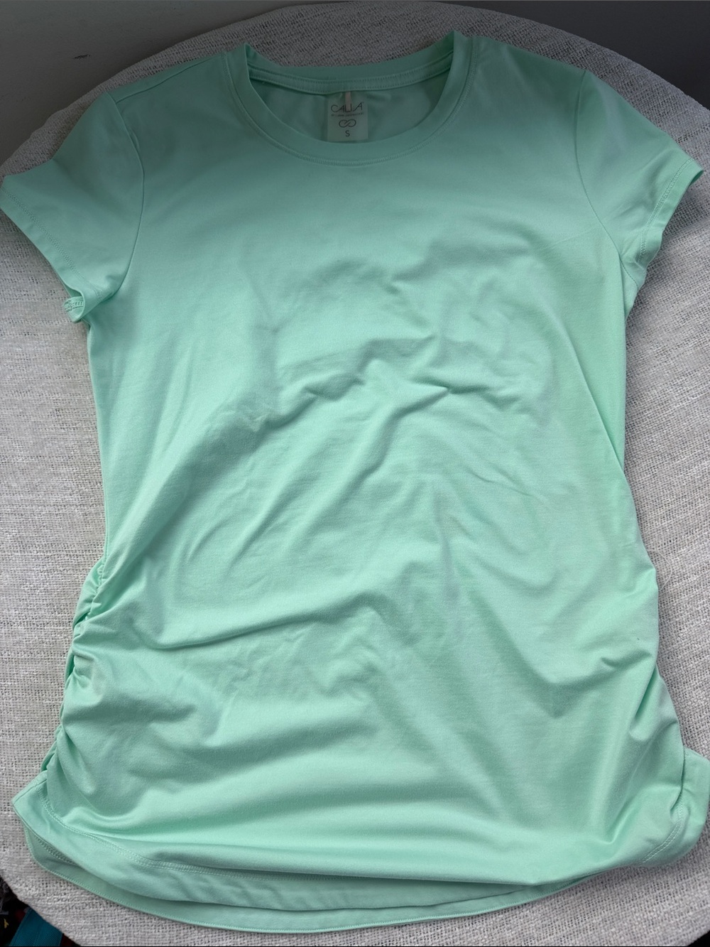 CALIA by Carrie Underwood - Women's Mint Crewneck Tee with Side Ruching